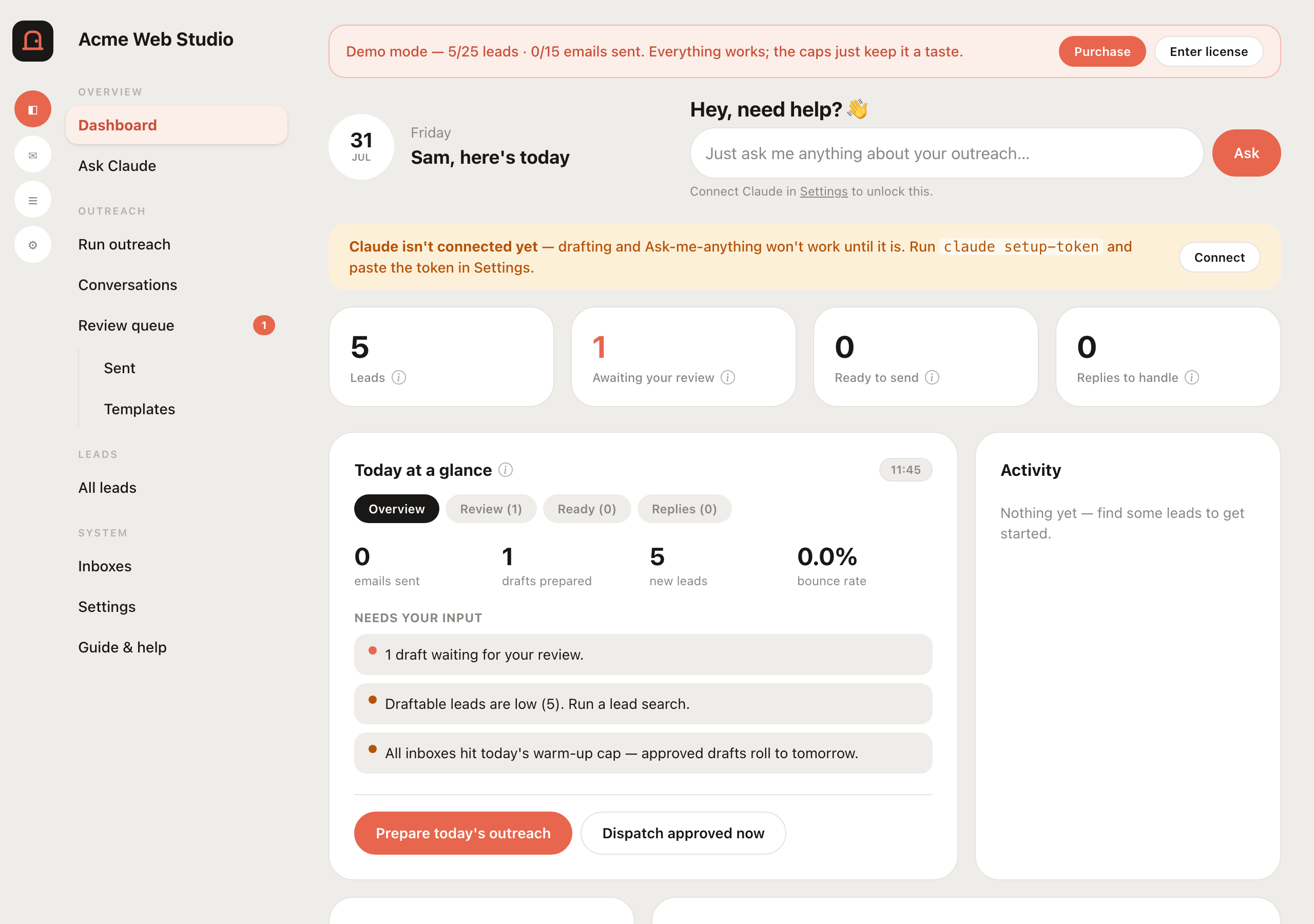 The Doorstep dashboard